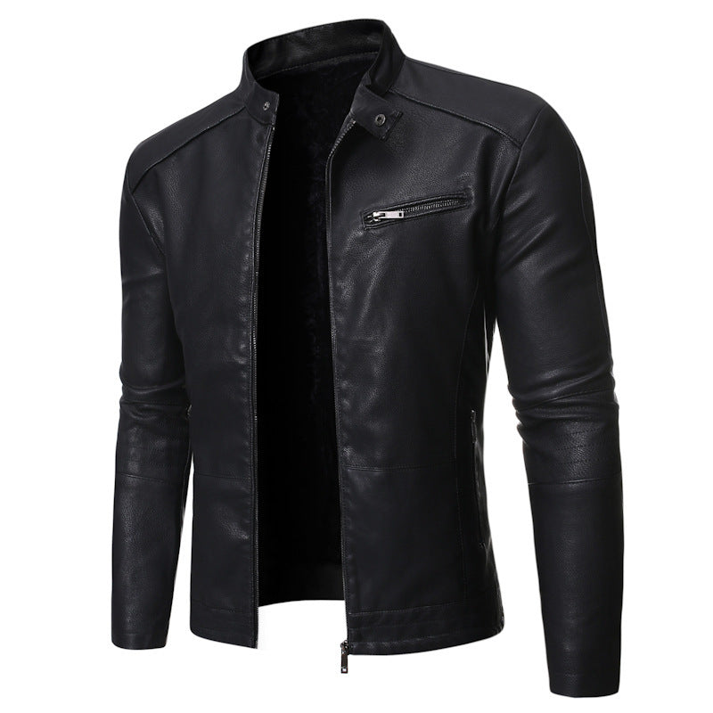 Men's elegant motorcycle jacket with modern stand-up collar Lisslune