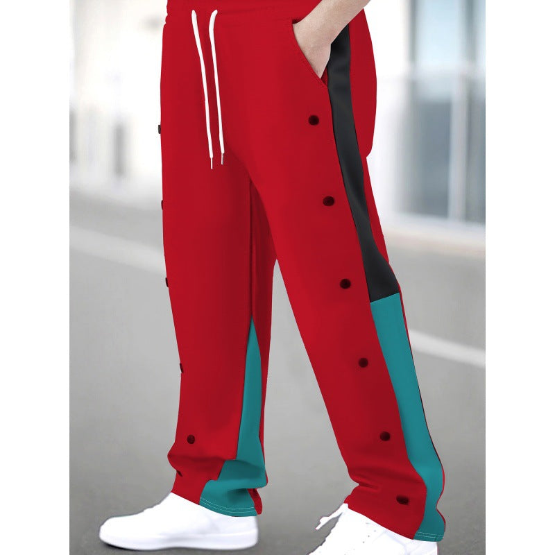 Men's sporty training pants with snap button closure and breathable structure Lisslune