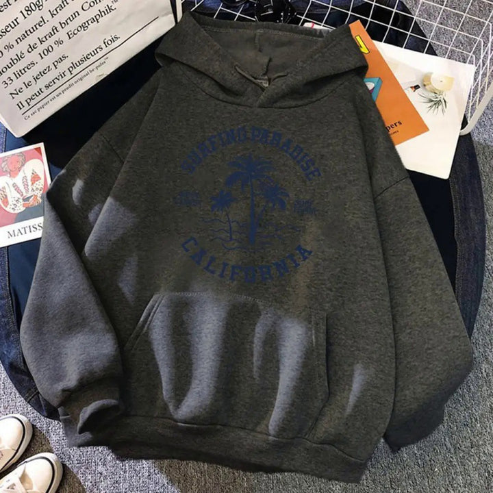 Women's hoodie with casual surf design and high-quality cotton blend Lisslune