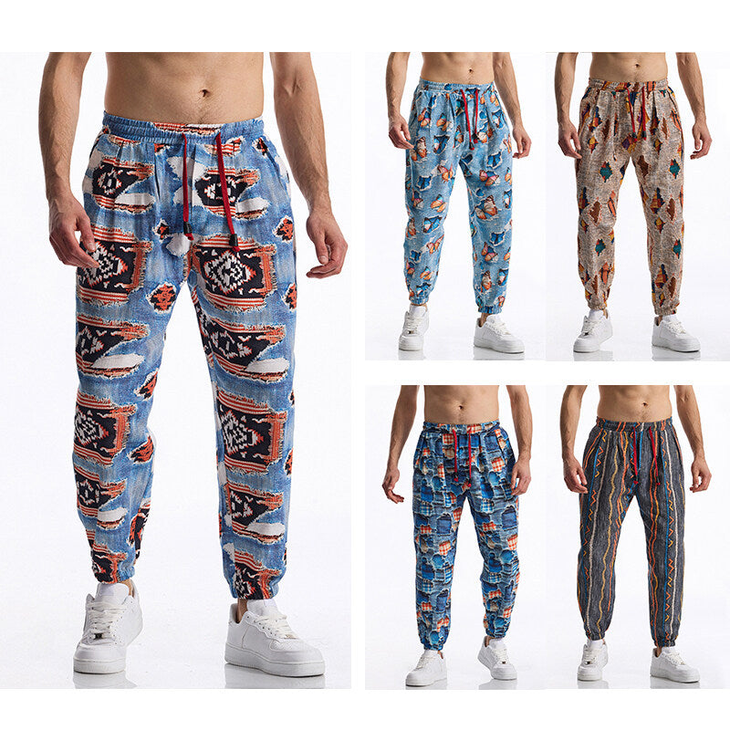 Men's casual sweatpants with trendy pattern Lisslune