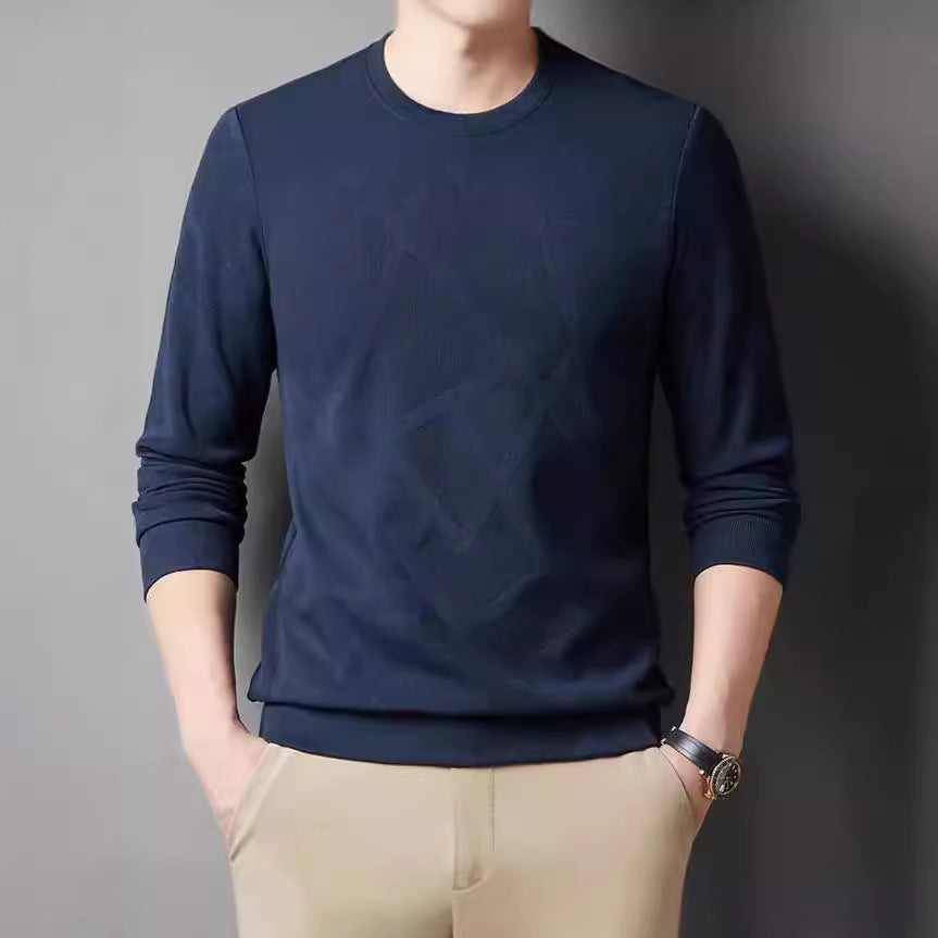 Men's fashionable round neck pullover with modern structure design Lisslune