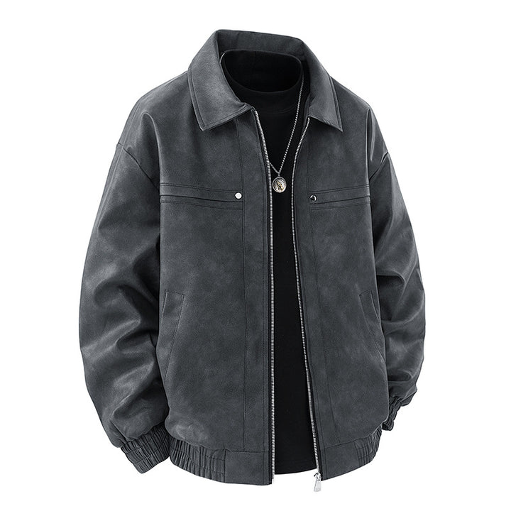 Men Stylish Synthetic Leather Jacket Lisslune