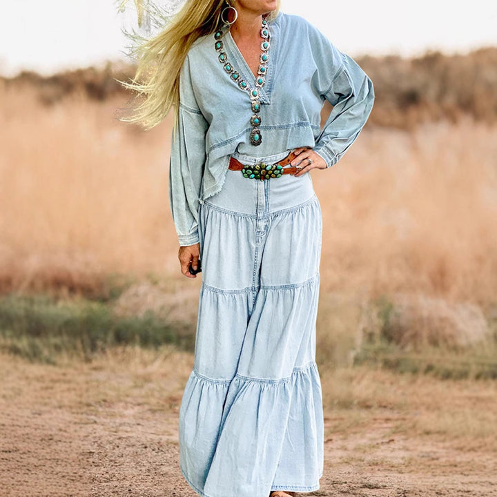 Women airy denim dress Lisslune