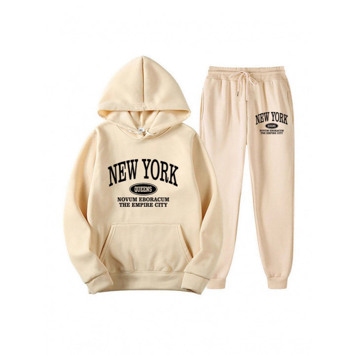 Women's hoodie set with versatile lettering and comfortable pockets Lisslune