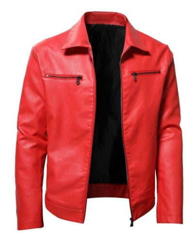 Men's biker jacket made of high-quality leather with modern zipper detail Lisslune