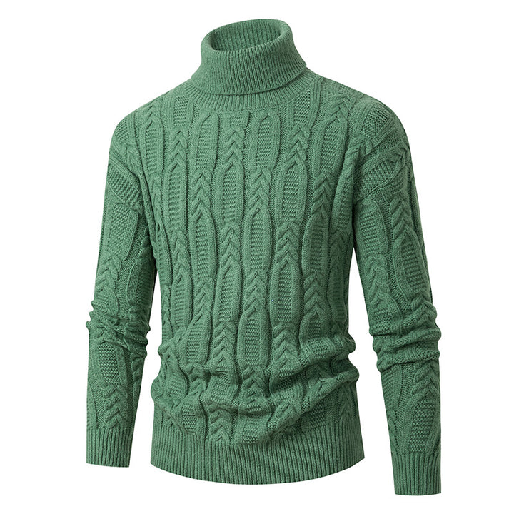 Men's High-Quality Turtleneck Sweater with Pattern Lisslune