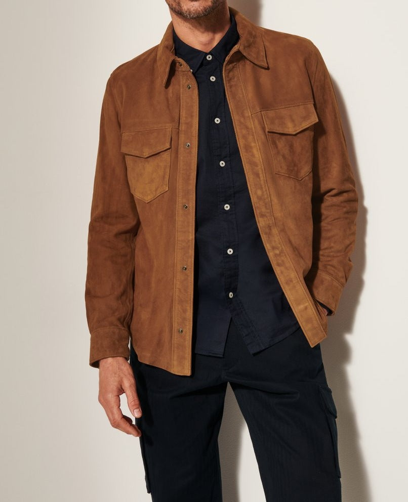 Men's Suede Jacket with two attached pockets and modern cut Lisslune