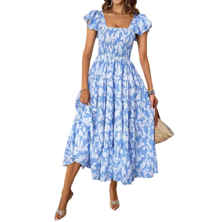 Ladies maxi dress with voluminous ruffle details and swinging skirt Lisslune