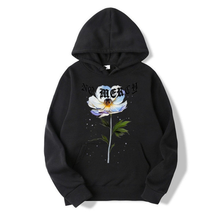 Women's hoodie with floral print and prominent lettering Lisslune