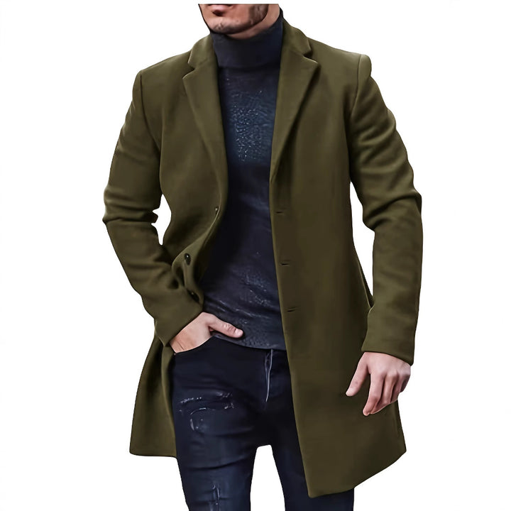 Men's elegant wool coat with slim fit Lisslune