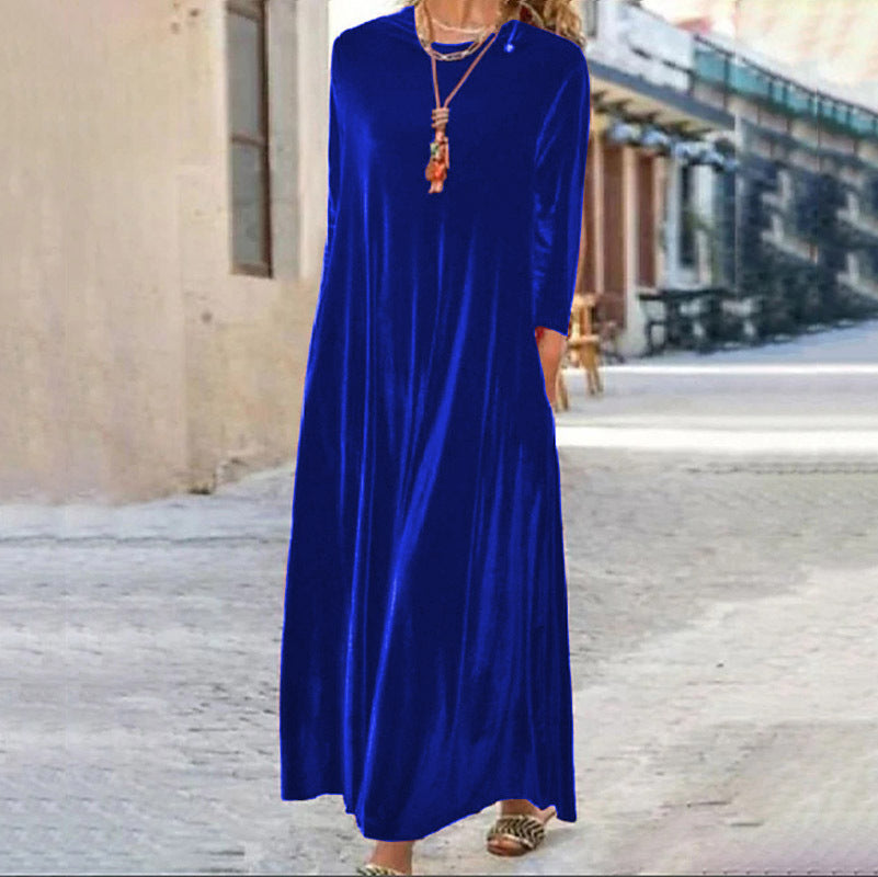 Women's maxi dress with elegant cut and pockets Lisslune