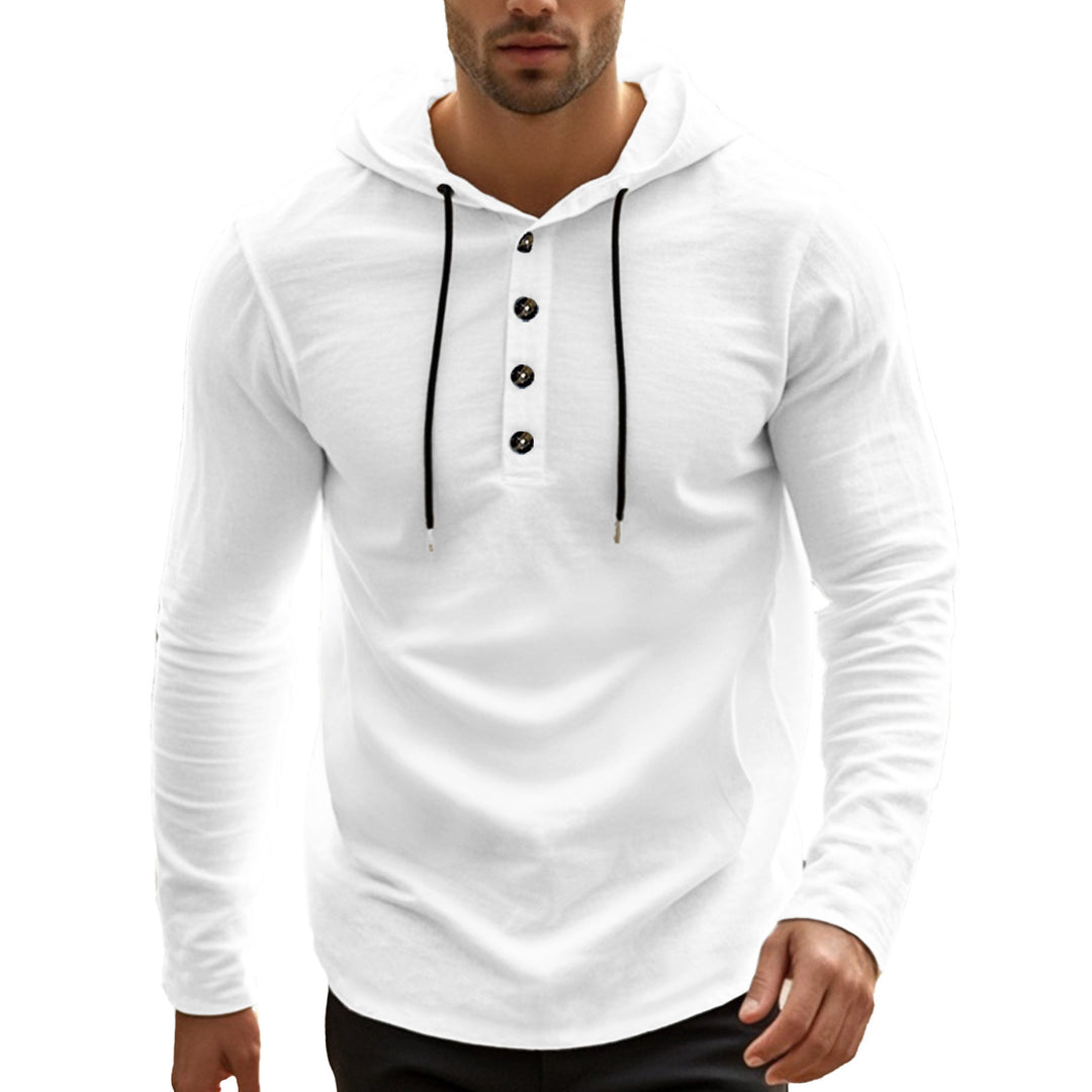 Men's hooded sweater with two-button closure and sporty cut Lisslune