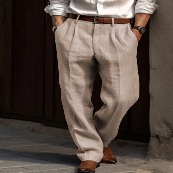 Men's elegant linen trousers with a slim fit and two practical side pockets Lisslune
