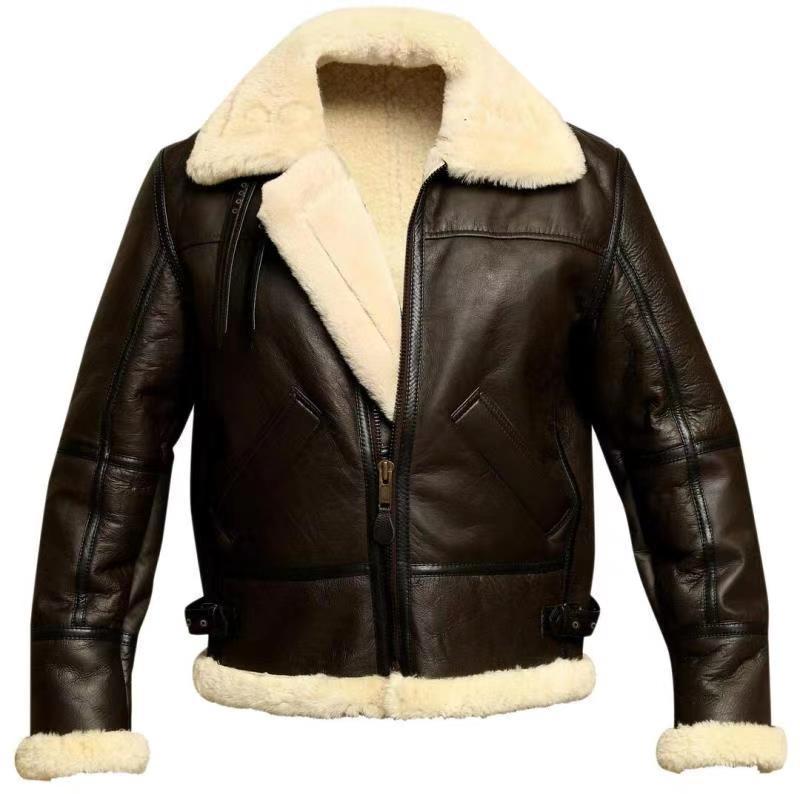 Men's lamb leather jacket with soft teddy lining Lisslune