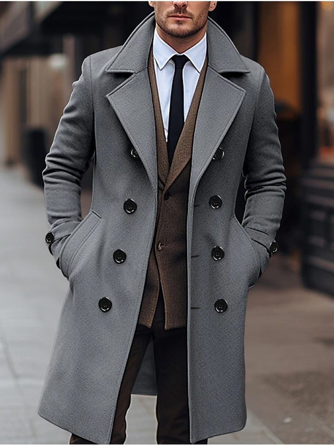 Men's classic wool coat Lisslune