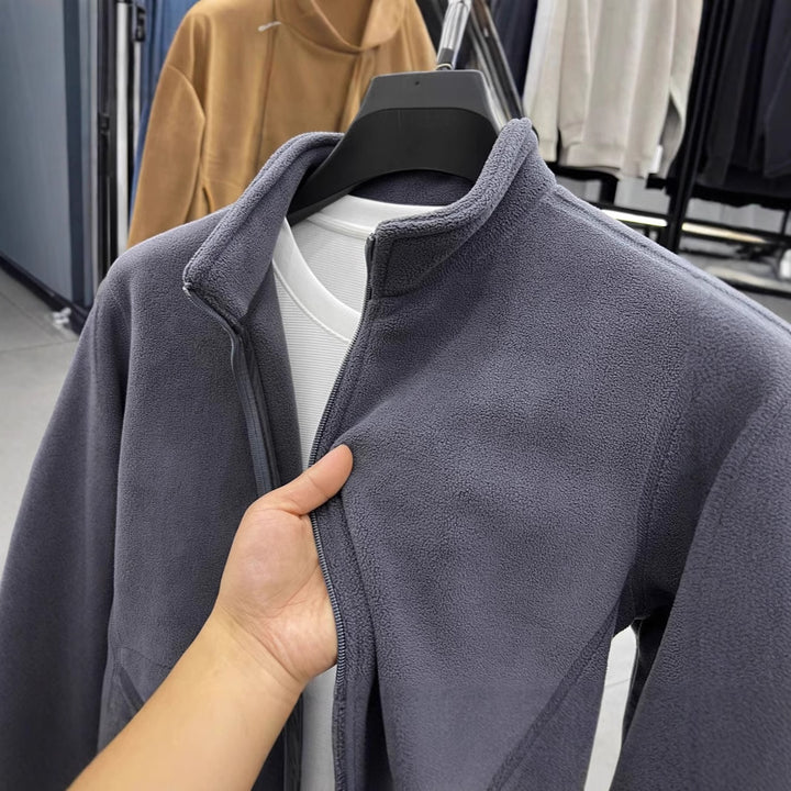 Men's fleece jacket with high collar and practical pockets Lisslune