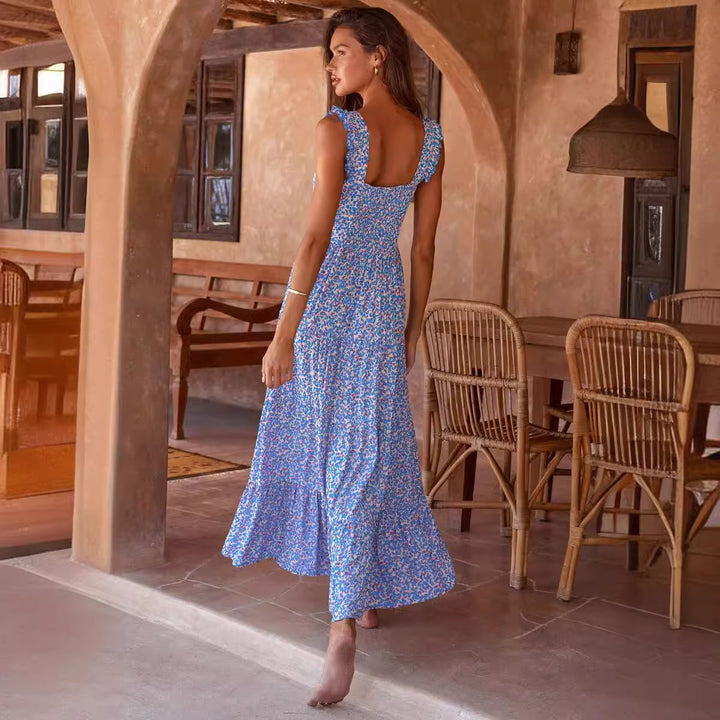 Women's maxi dress with voluminous skirt and delicate ruffle details Lisslune