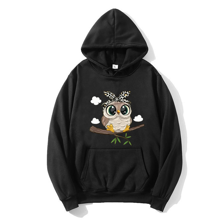 Women's hoodie with charming owl motif Lisslune