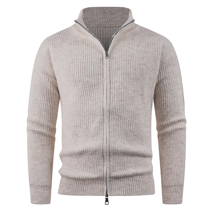 Men's knitted sweater with modern zipper and structured texture Lisslune