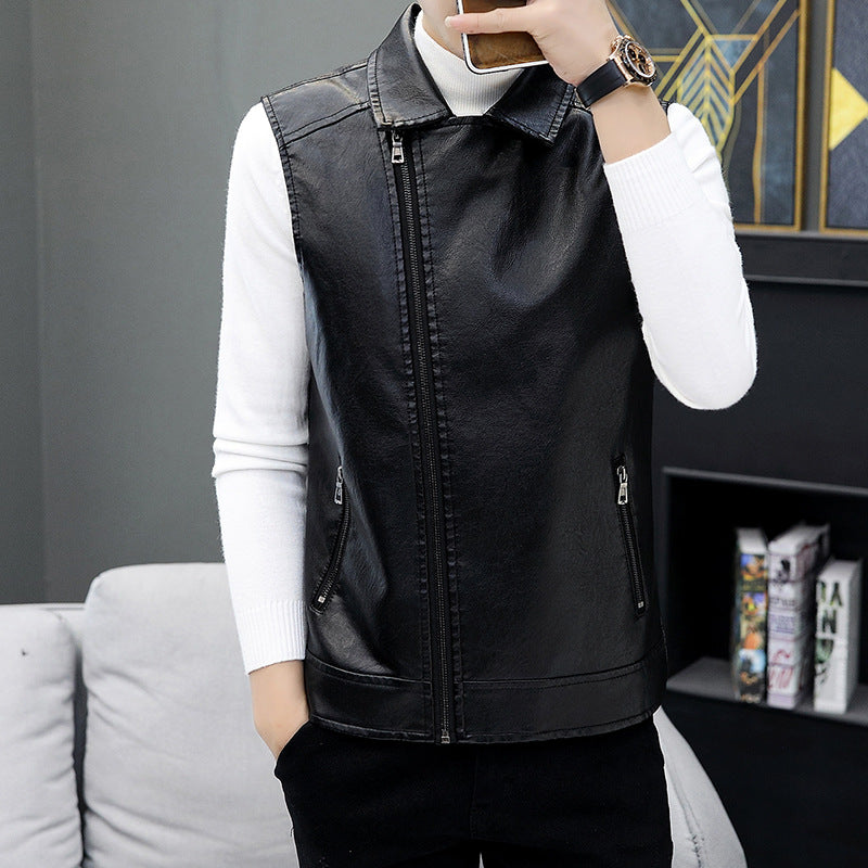 Men's Casual Synthetic Leather Vest Lisslune