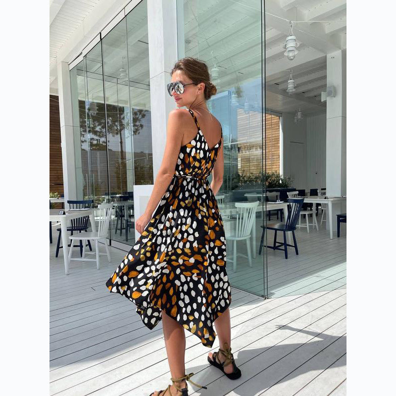 Women's maxi dress with elegant wrap design and stylish ruffle details