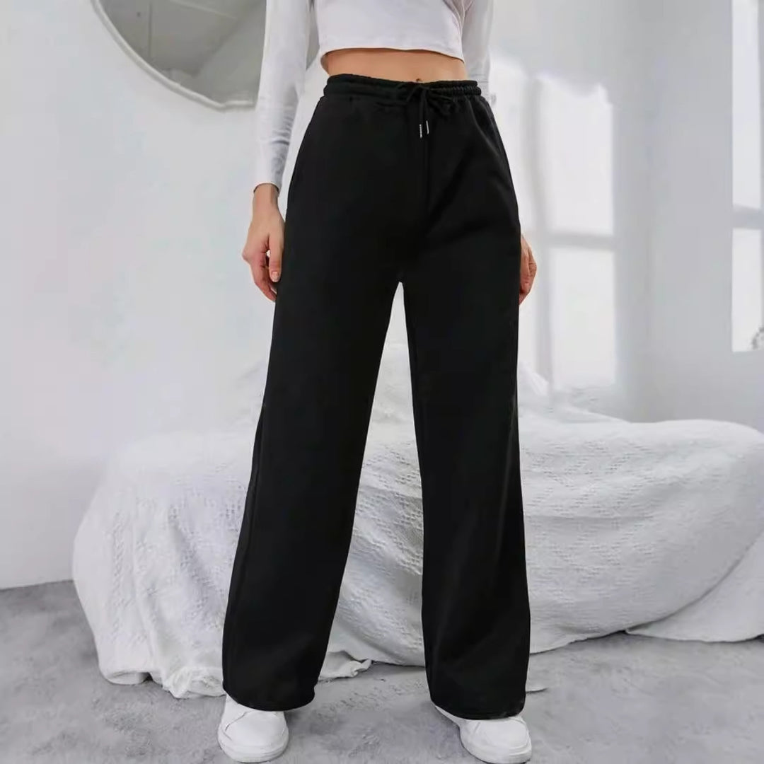 Women's wide leisure pants with elastic waistband Lisslune