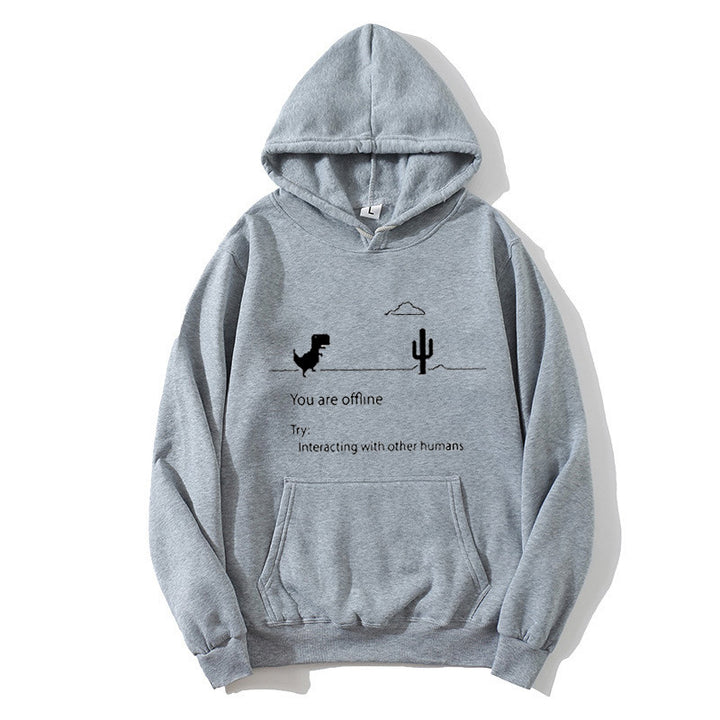 Ladies hoodie with creative dinosaur and interaction motif Lisslune