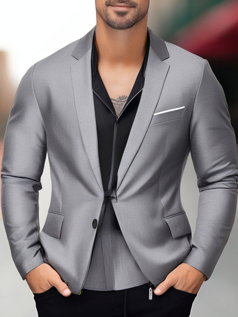 Men's elegant and stylish blazer with contrasting colored lapel Lisslune