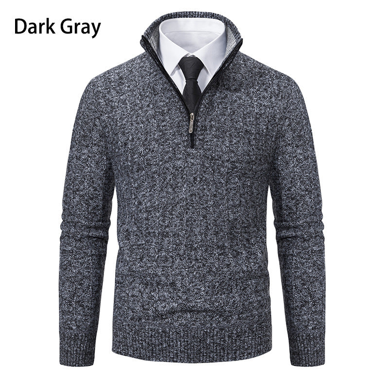 Men's fine-knit sweater with zipper and textured design Lisslune