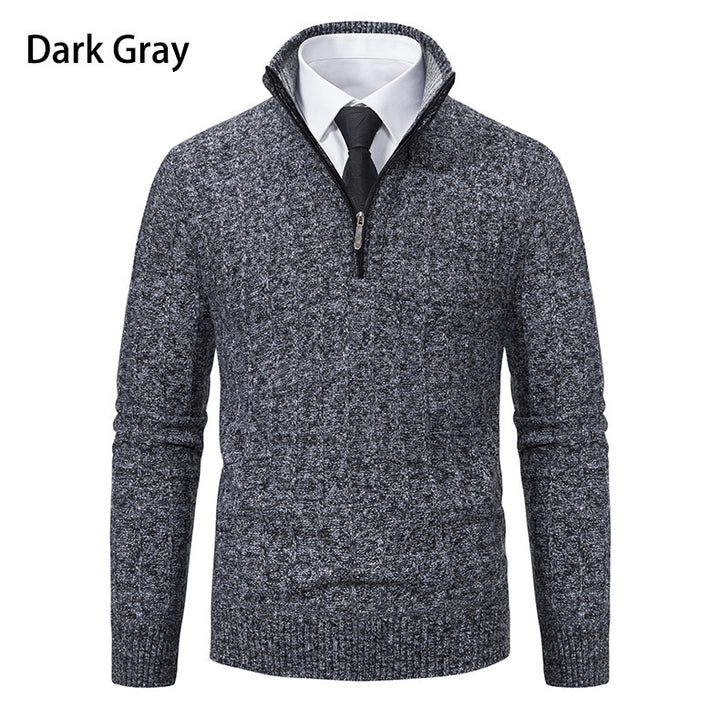 Men's fine-knit sweater with zipper and textured design Lisslune