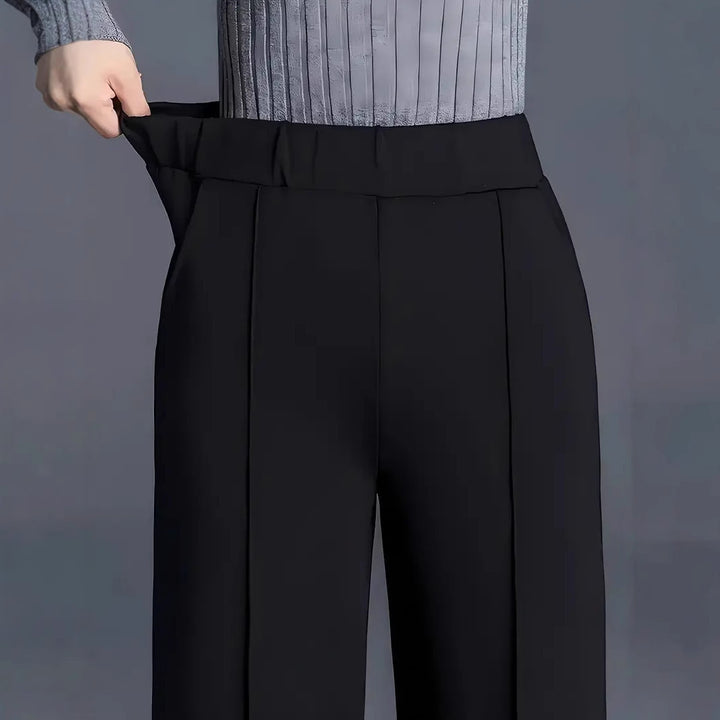 Women's Wide High-Waisted Trousers with Elegant Pleats Lisslune