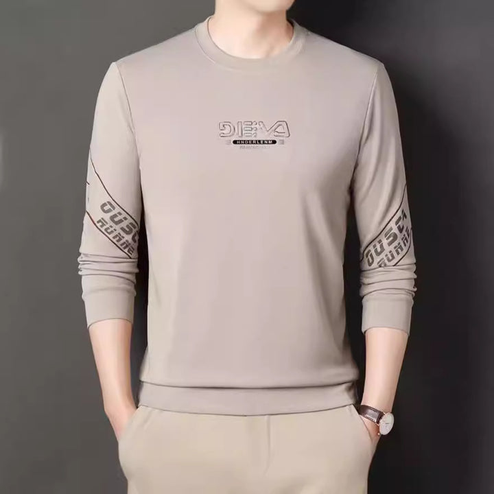 Men's round neck sweater with sporty lettering Lisslune