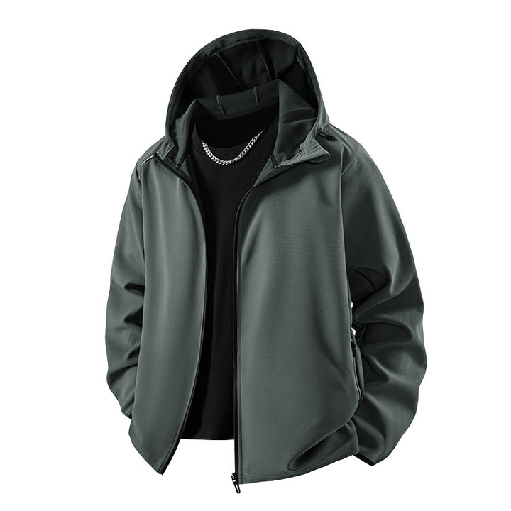 Men's Softshell Jacket with Waterproof Coating and Adjustable Hood Lisslune