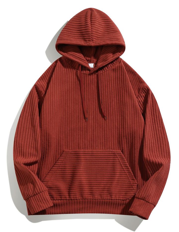 Men's cozy hoodie with ribbed texture and practical kangaroo pocket Lisslune