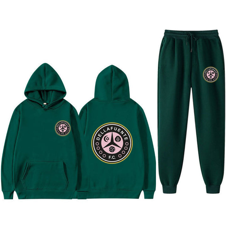 Women's comfortable leisure lounge suit with kangaroo pocket and modern logo Lisslune