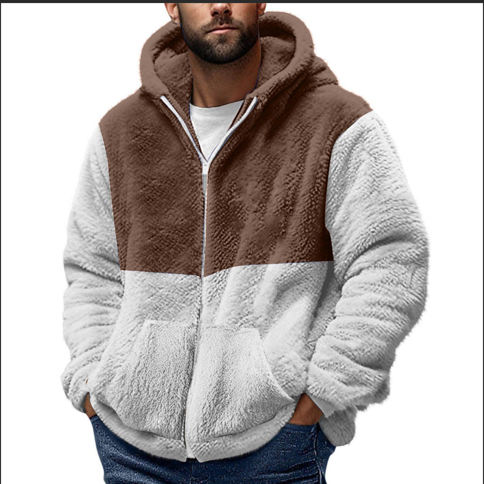 Men's cozy fleece jacket with practical pockets and high collar Lisslune