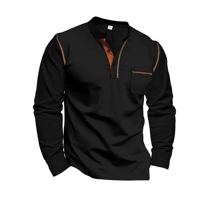 Men's long sleeve shirt with elegant contrast details Lisslune