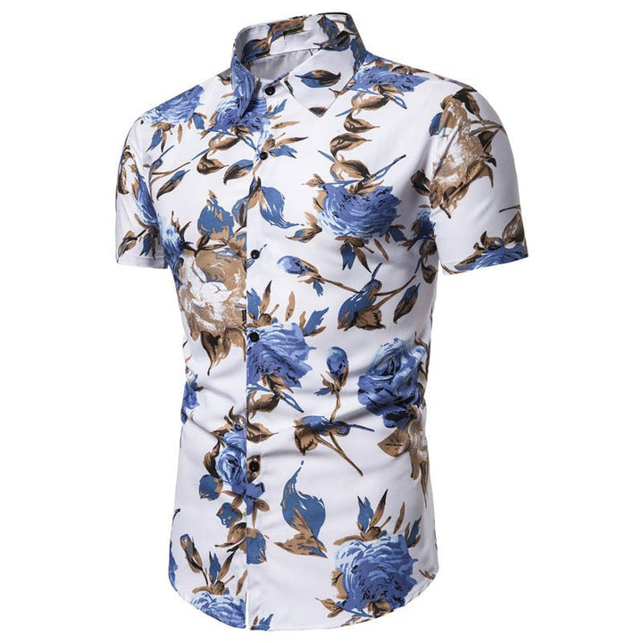Men's short sleeve shirt with floral print and exclusive design Lisslune