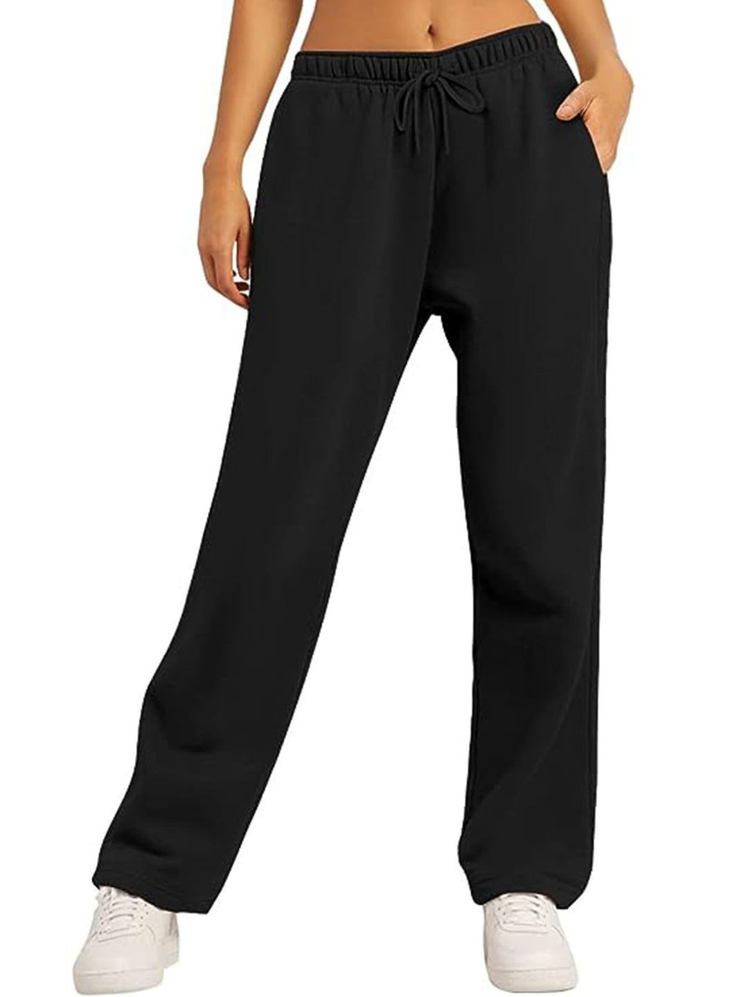 Women's casual leisure pants with a wide cut and elastic waistband Lisslune