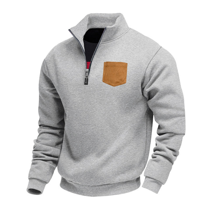 Men's fleece pullover with contrasting zipper and practical chest pocket Lisslune