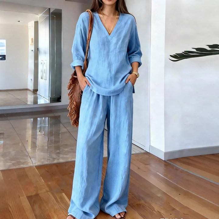 Damen Bequeme Leinen-Hose mit lässigem Schnitt und praktischen Taschen Lisslune