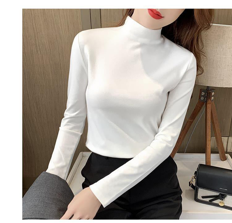 Women's long-sleeve top with high collar Lisslune