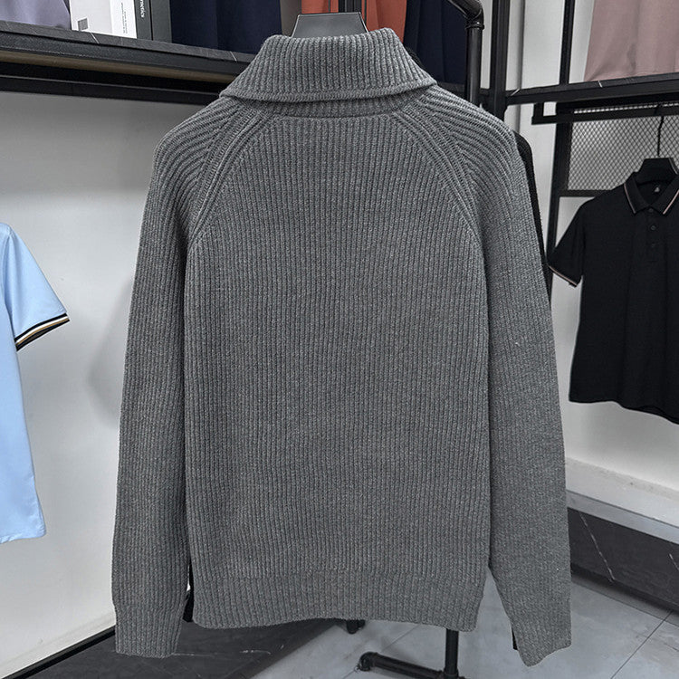 Men's cardigan with soft ribbed knit pattern and button-down collar Lisslune