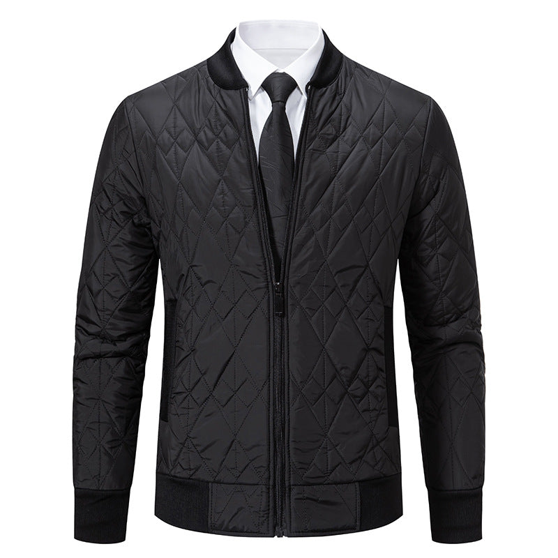 Men's quilted leisure jacket with fashionable design and high collar Lisslune