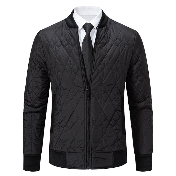 Men's quilted leisure jacket with fashionable design and high collar Lisslune