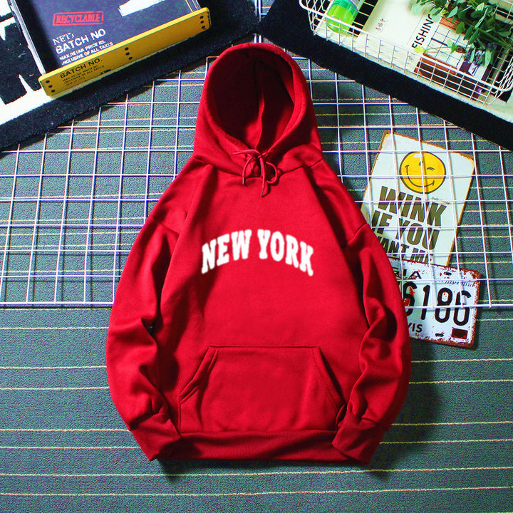 Women's Hooded Sweatshirt with Modern New York Lettering Lisslune