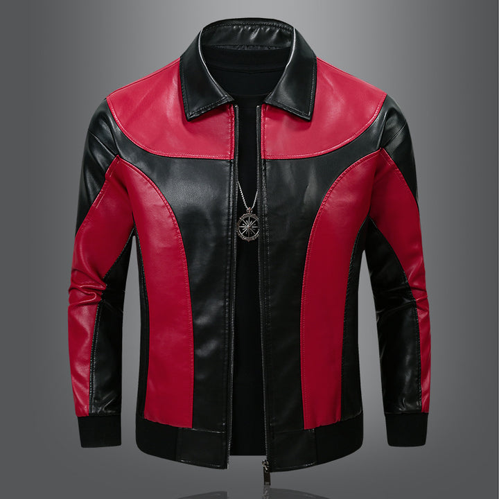 Men's Stylish Leather Jacket with Impressive Color Design Lisslune