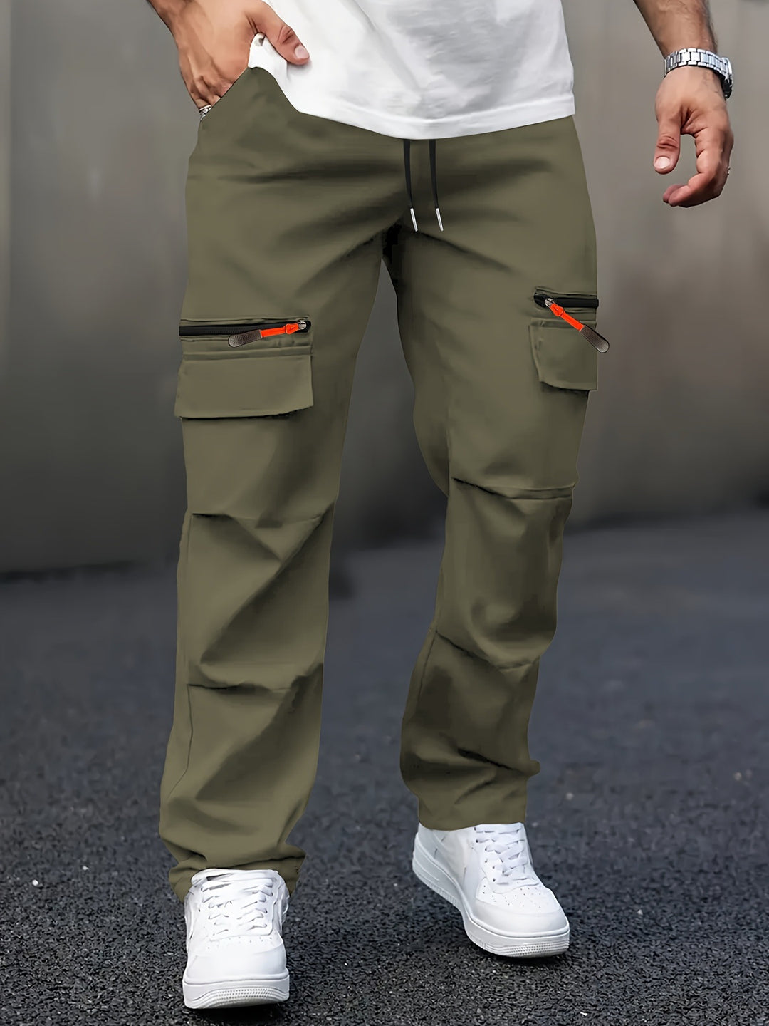 Men's cargo pants with innovative pockets and elastic waistband Lisslune