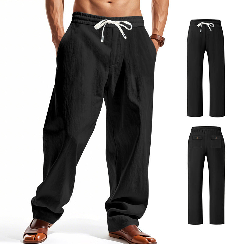 Men's airy leisure pants with elastic waistband and side pockets Lisslune