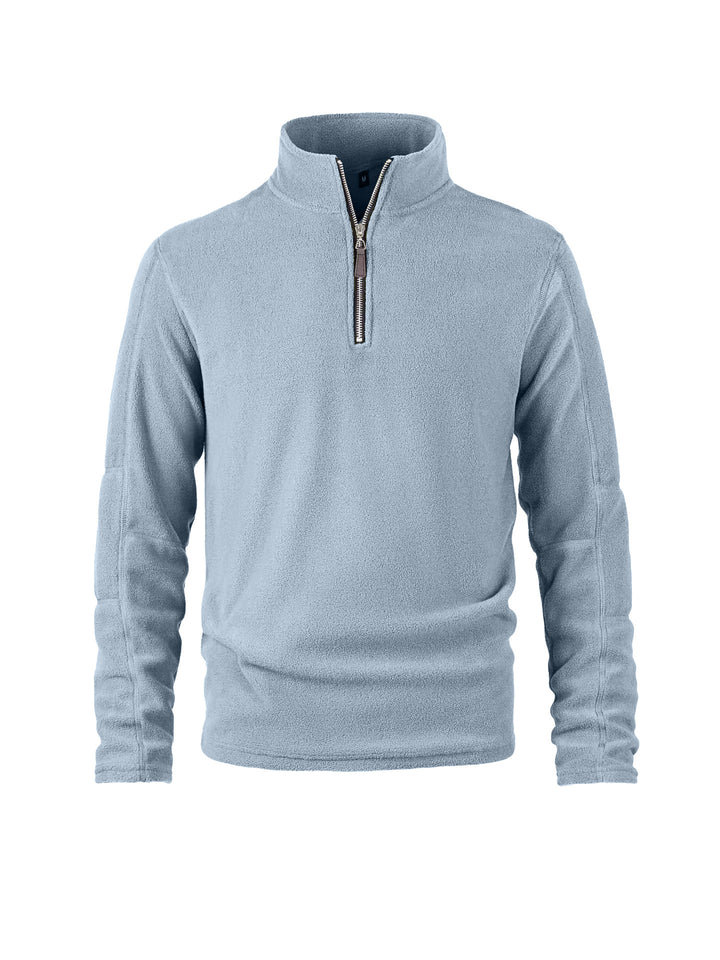 Men's fleece pullover with half zipper and high collar Lisslune